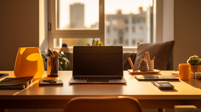 Monitor i laptop na biurku — jak zaaranżować przestrzeń do pracy biurowej w domu?